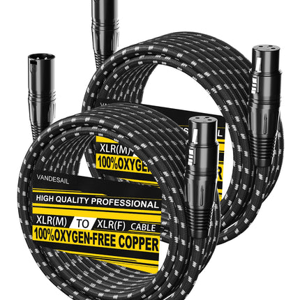 XLR Cables 3ft 2 Pack,Short Microphone Cable OFC Noise Reduction