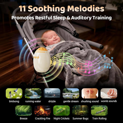 Baby Stroller Rocker Rechargeable,Hands Free Shaker with Adjustable Vibration Levels,11 Calming Melodies,Portable Crib Sleep Soother for Most Stroller,Car Seats & Baby Gear