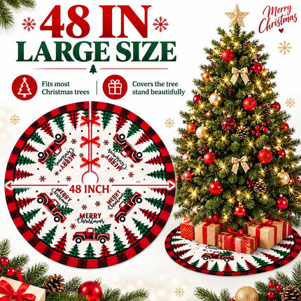 Christmas Tree Skirt Red Buffalo Plaid Xmas Tree Skirts Mat 48 Inches