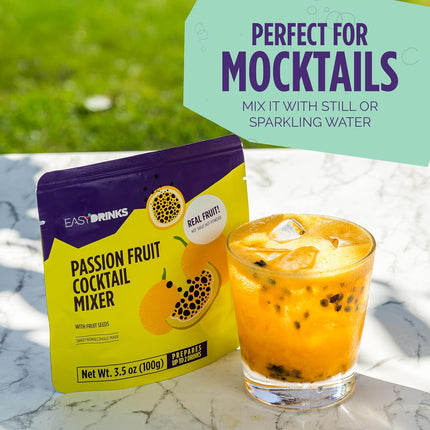 Easy Drinks - Pouch Master - Pack of 5 Fruit Mix Cocktail Mixer - Non-Alcoholic, Not Syrup, Not Powder Drink Mix - Made with Real Fruit with Pieces - Prepares Up to 10 Cocktails or Mocktails - 17.5oz