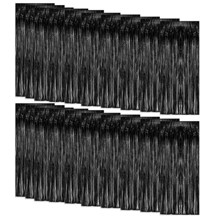 2 Pack Silver Foil Curtain Party Streamers Metallic Tinsel Foil Fringe Photo Booth Backdrop for Birthday Wedding Engagement Baby Shower Bachelorette Christmas Holiday Celebration Party Decorations