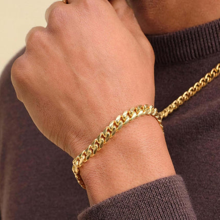 PEALICIOUS Bracelets for Men Jewelry as 2 PCS Silver/Gold Bracelet for Men Chain, 7-10In Stainless Steel Bracelets for Men Fathers Days Gifts for Boys Pulseras Para Hombres Mens Accessories