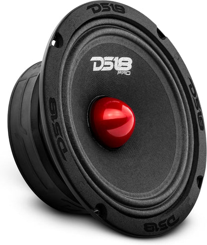 6.5-Inch Midrange Loudspeaker with Red Aluminum Bullet, 4 Ohm