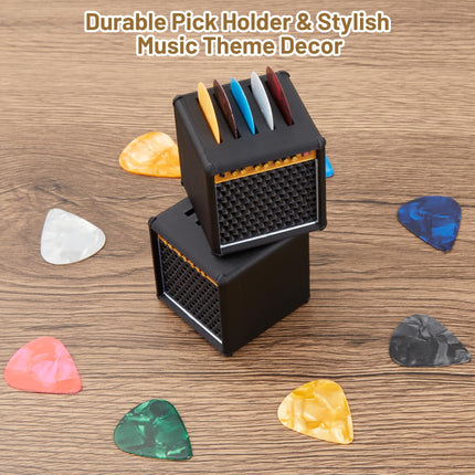 Mini Guitar Pick Holder 3D Printed Guitar Amp Picks Display Case for Guitar, Bass, Ukulele, Stylish Guitar Theme Gifts for Music Enthusiasts& Musicians& Guitar Players& Guitarists