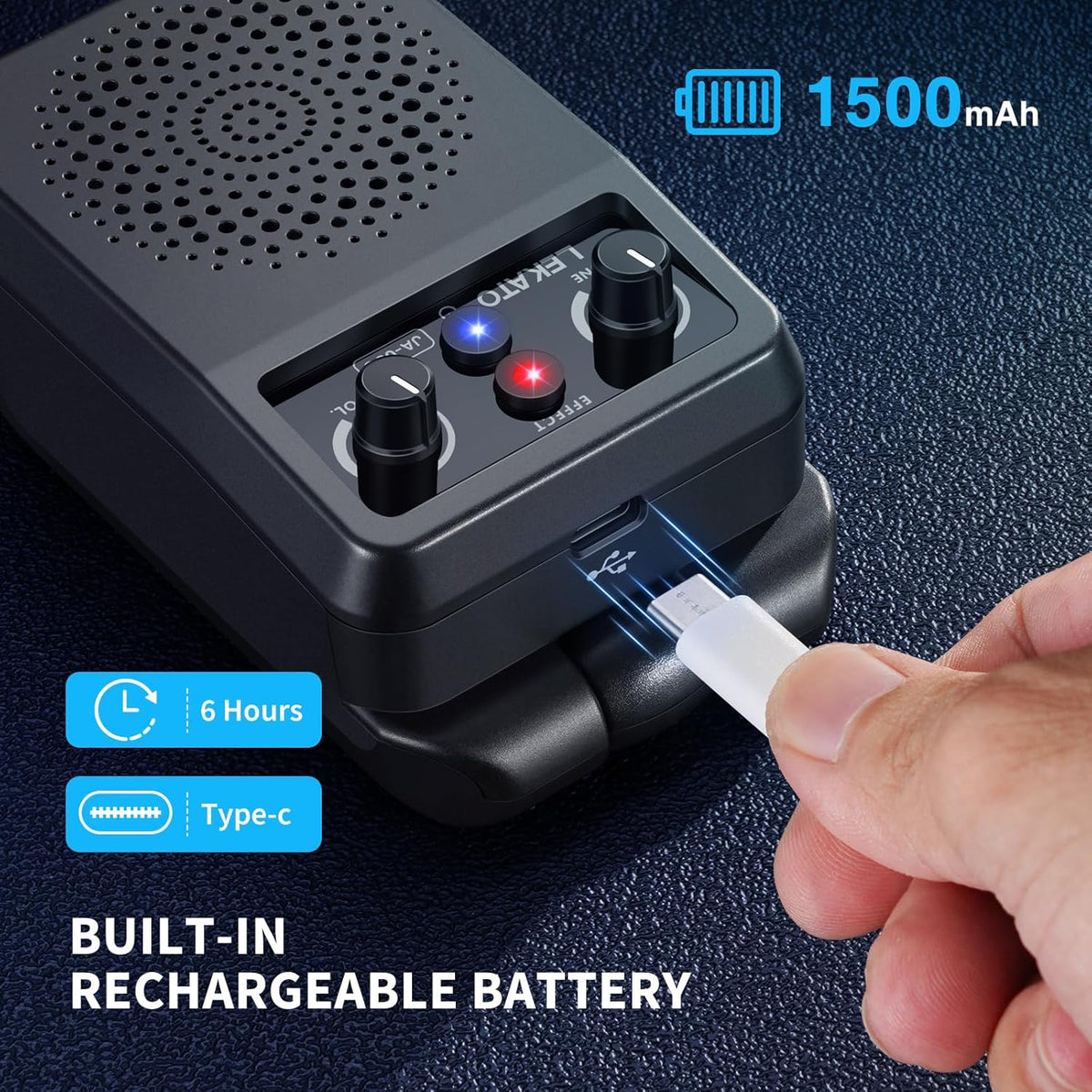 Mini 5W Portable Electric Guitar Combo Amp with Bluetooth and 4 Built-In Effects, Black - photo 4