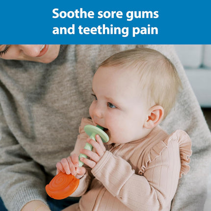 Dr. Brown's Teething Tubes for Babies, Bee and Snail, Massaging Silicone Teether Sticks, BPA Free, 3m+, 2-Pack