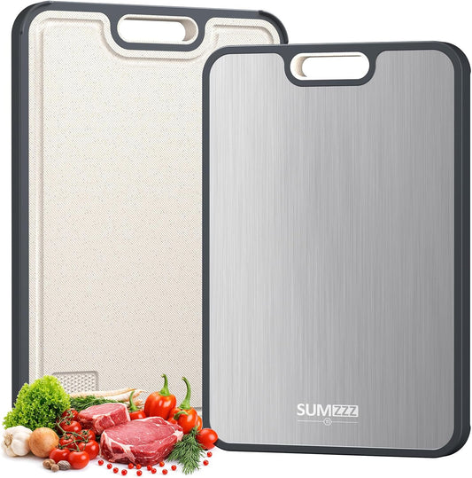 Titanium Cutting Board for Kitchen, Cutting Board Double Sided Food Grade, Pure Titanium/PP, Easy to Clean Large Size