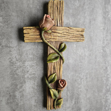 Home Decor 8.25" H Mystical Rose Cross for Wall