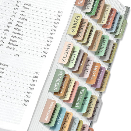 Bible Tabs for Women & Men, Laminated Bible Tabs for Study Bible, Large Print Neutral Bible Tabs for Easy Navigation, Boho Theme, Bible Index Tabs