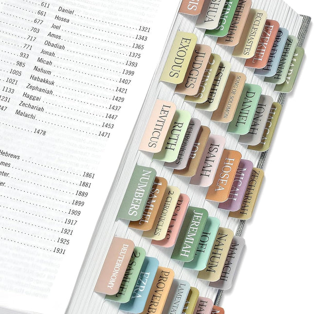 Bible Tabs for Women & Men, Laminated Bible Tabs for Study Bible, Large Print Neutral Bible Tabs for Easy Navigation