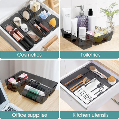 25 PCS Plastic Drawer Organizer Set, Desk Drawer Divider Organizers and Storage Bins for Makeup - photo 5