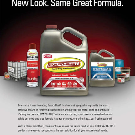CRC Evapo-Rust, Heavy-Duty Rust Remover, Reusable, Acid-Free, Non-Corrosive, Water-based, 32 oz, Removes Rust to Bare Metal