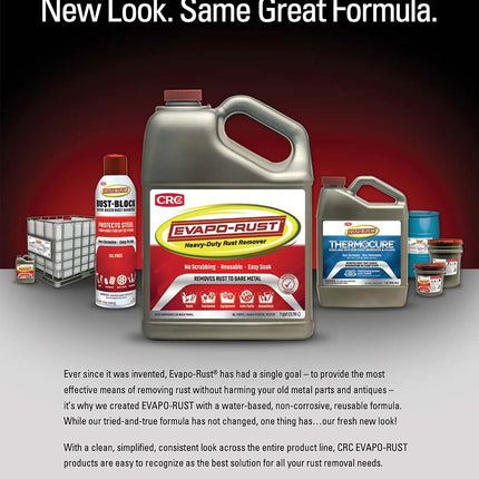 CRC Evapo-Rust, Heavy-Duty Rust Remover, Reusable, Acid-Free, Non-Corrosive, Water-based, 32 oz, Removes Rust to Bare Metal