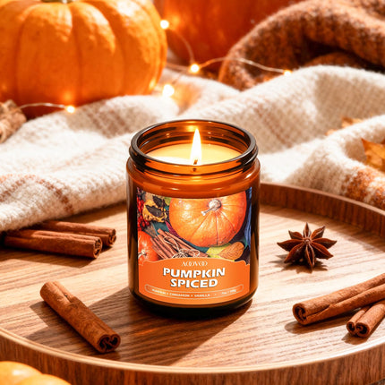 Fall Candles Set - 4 Pack Candles for Home Scented, 28 oz Natural Soy Wax 200 Hour Long Lasting, Autumn Gifts Set for Women Men Fall Fragrance of Pumpkin/Apple Cinnamon/Clove/Wheat Vanilla