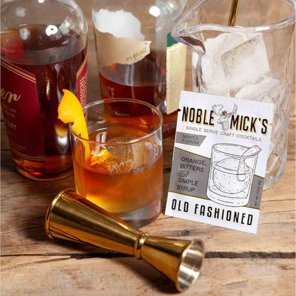 Noble Mick's Drink Mix, Bundle of 6 Packets, Low Calorie, Made in USA, Single Serve Craft Cocktails (Old Fashioned)