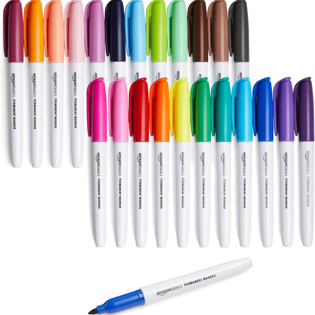 Fine Tip Permanent Markers for Office, School, and Home Use, Assorted