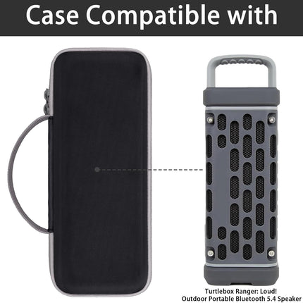 Hard Shell Protective Storage Case for Turtlebox Ranger: Loud! Outdoor Portable Bluetooth 5.4 Speaker, Shockproof Portable Travel Carrying Box with Handle, Black