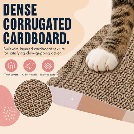 Cat Scratching Board cat Scratcher Cat Scratch Pad Cardboard cat scratchers for Indoor Cats Reversible Large Wide Corrugated with Catnip(2pcs)