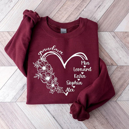 Custom Mama Shirt, Grandma Gifts with Grandkids Names, Personalized Mom Gifts for Mothers Day, Nana Auntie Gigi Mimi Abuela