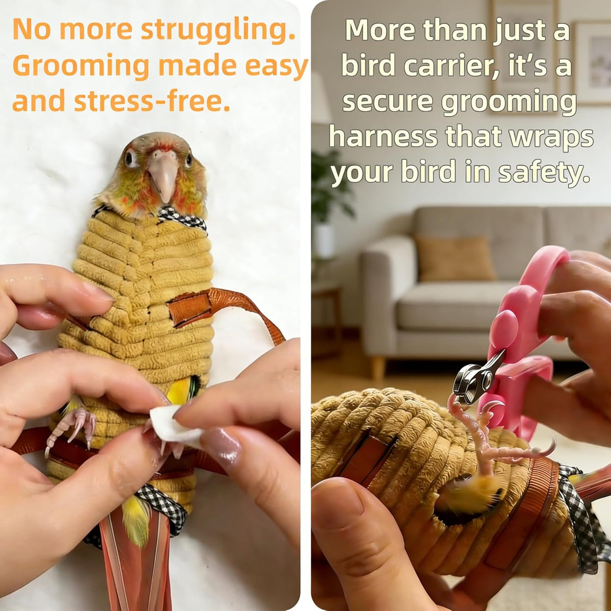 Portable Bird Carrier Bag, Escape Resistant Parrot Carrier Bag Harness for Small Medium Parrots - photo 4