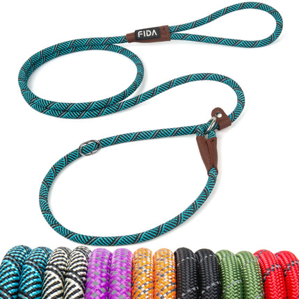 Durable Slip Lead Dog Leash, 6 FT x 1/2" Dog Training Leash, Black