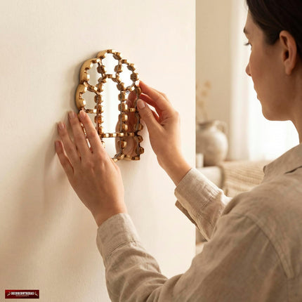 Handmade Peruvian Mirror Small Arch – Small Accent Mirror 6" – Gold Bronze Leaf Mirrors for Gallery Wall & Home Decor