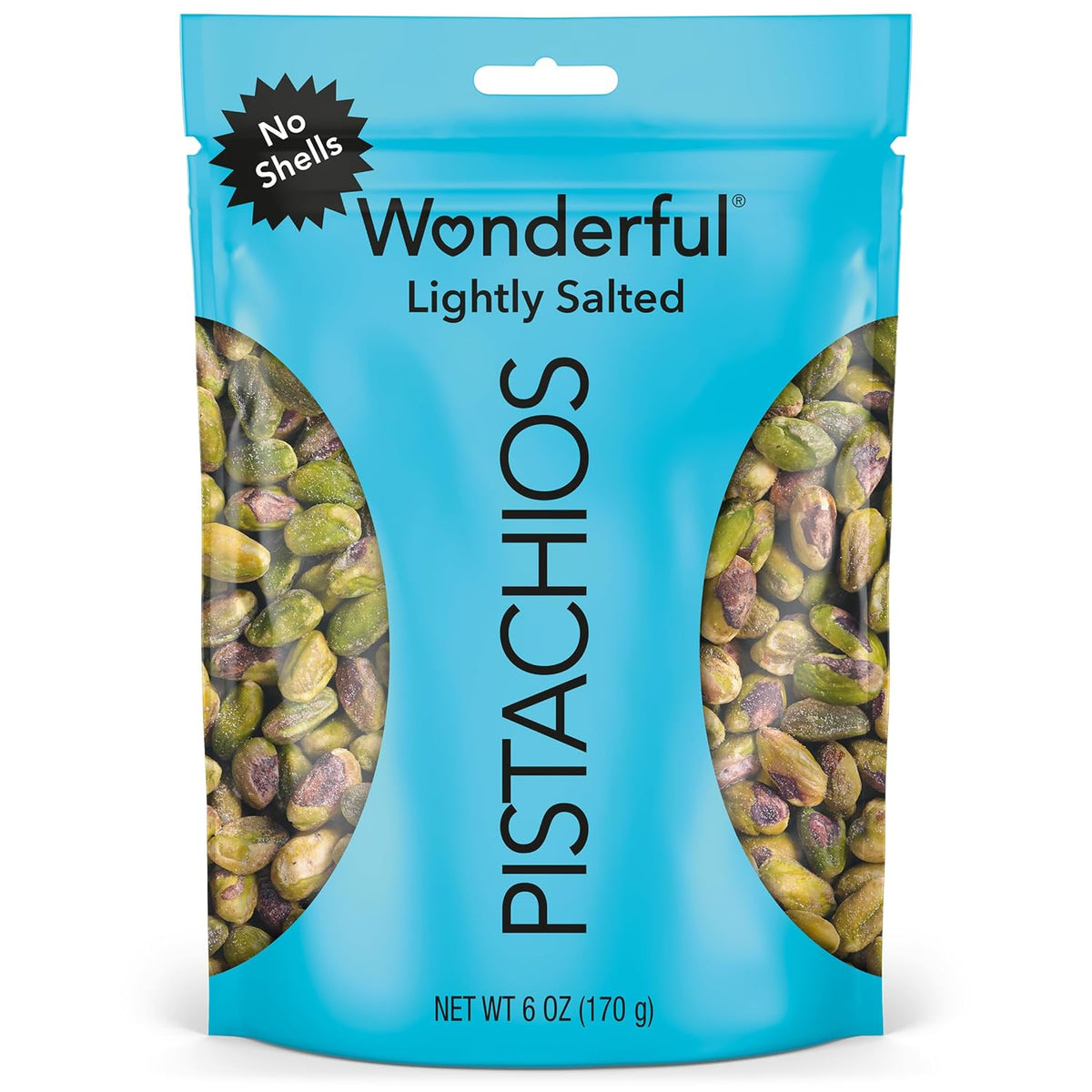 Lightly Salted Shelled Pistachios, 12 Ounce Resealable Bag