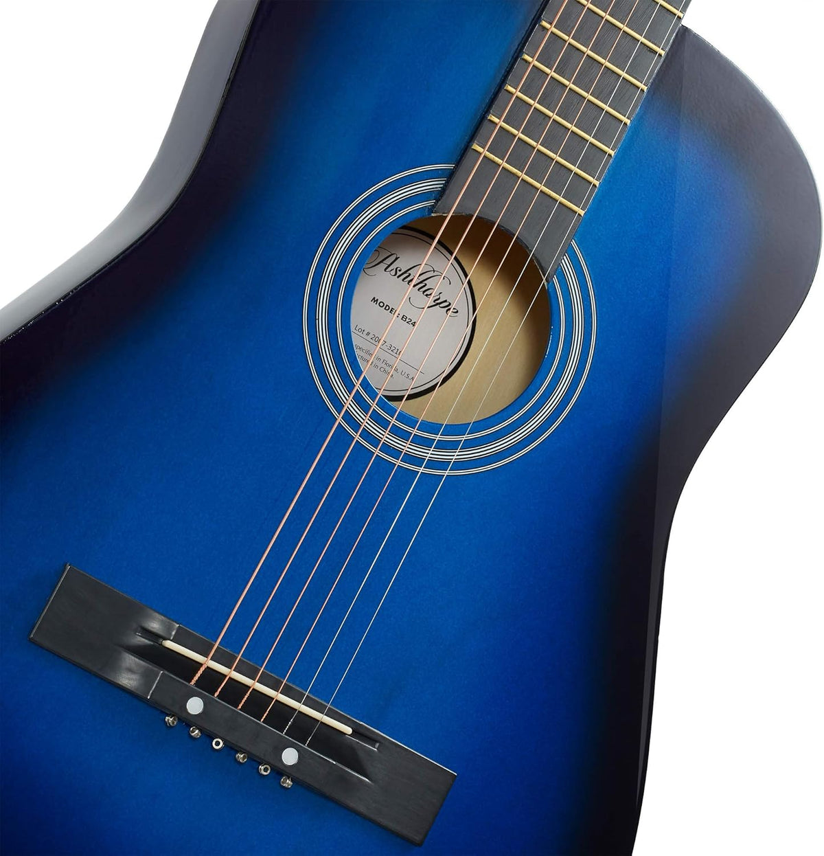 38-Inch Beginner Acoustic Guitar Starter Kit in Blue - photo 2