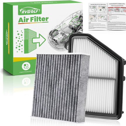 Engine+Cabin Air Filters Set Fit for Honda Civic 2016-2026 (2.0L), HR-V HRV 2023-2026 (2.0L) (Only Naturally Aspirated!) Engine Air Filter AC Filter Replacement Accessories# CF11182 CA12051