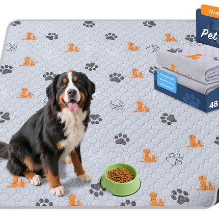 Washable Pee Pads for Dogs, Waterproof, 18 x 24 in, 4 Pack, Gray