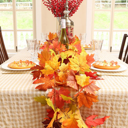 Paquete de 5 guirnaldas de hojas de otoño, decoraciones para el hogar
