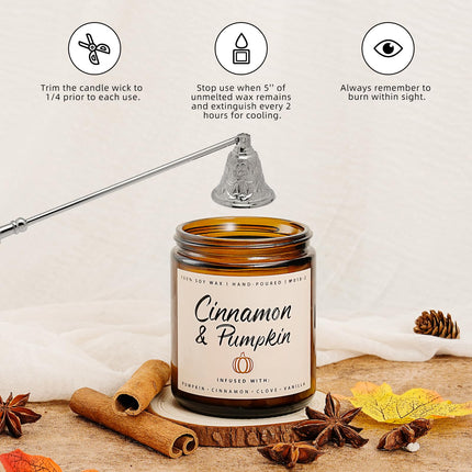 Fall Candle Set | 4 Pack Scented Candles for Home - Candle Gifts for Women Men, Soy Candles Home Scented | Autumn Fragrance of - Apple Pie/Cinnamon/Harvest/Wreath