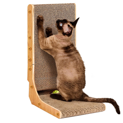Cardboard Cat Scratcher for Indoor Cats, 26.8 Inch, Brown