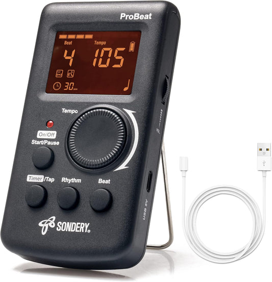 Digital Metronome Rechargeable English Vocal Counting with Timer Function for Piano Guitar Drum and All Instruments