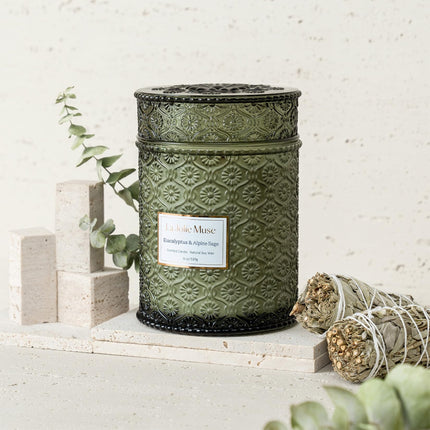 Eucalyptus Sage Fresh Scented Candles for Home, 19 oz Soy Wax