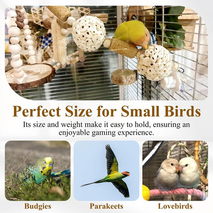 6PCS Natural Sola Balls Bird Chew Toys 2.36", Soft Shredding Biting Toy for Parakeets, Cockatiels, Budgies, Conures, Lovebirds & Small Pets