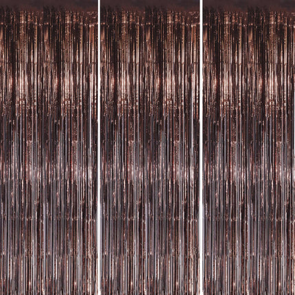 3 Pack Foil Fringe Backdrop - Purple Shiny Tinsel Curtains for Party Decoration/Photo Booth Props - 3.3x8.2 FT Metallic Foil Backdrop for Birthday, Wedding, Graduation, Christmas.