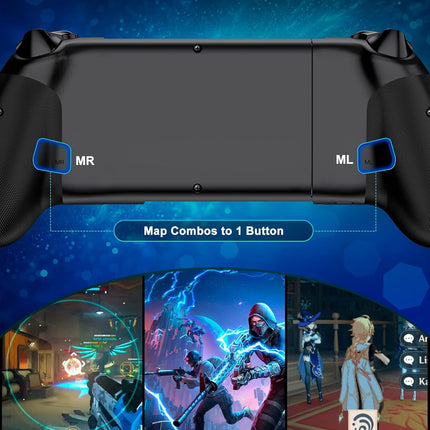 Mocagen Mobile Gaming Controller, MC2 Phone Controller for iPhone/Android/Switch/Oled/Switch 2 with Programmable/Hall Effect Joysticks & Analog Triggers/RGB Light