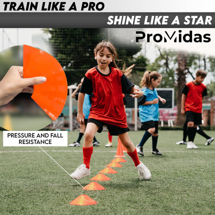 Disc Soccer Cones for Training Kids - 25/50/100/200 Small Plastic Cones for Sports Training - Flexible Conos for Soccer Practice Equipment, Basketball & Football Drills Equipment
