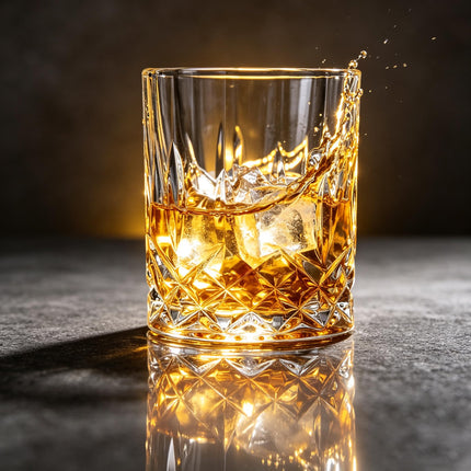 Whiskey Glasses Set of 4,Rock Glasses,11 oz Lead-Free Crystal Bourbon Glass,Old Fashioned Glass for Bourbon,Cognac,Irish Whisky,Personalised Whisky Glass Gift Set for Men,Dad,Brother