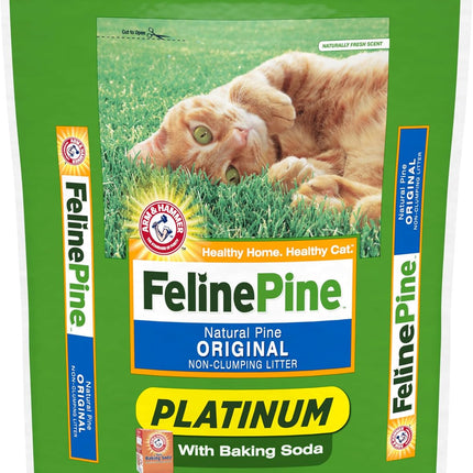 Feline Pine Platinum Non-Clumping Cat Litter, Feline Pine Cat Litter 17lb