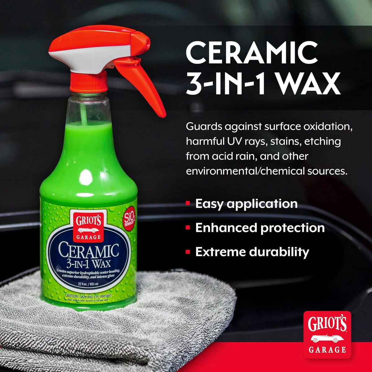 Ceramic 3-in-1 Wax SiO2 Spray for Cars, Trucks, RVs, Boats, 22 oz - photo 2