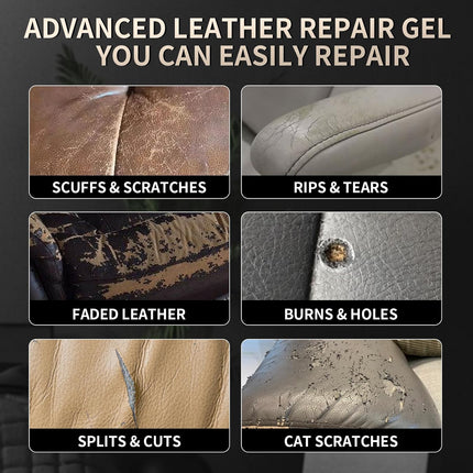 Advanced Leather Repair Gel, 2026 New Leather Repair Kit for Car Seat Vinyl Repair Kit, Professional Leather Repair Coloured Cream Gel, Multifunctional Couch and Jacket Repair Kit (Black)