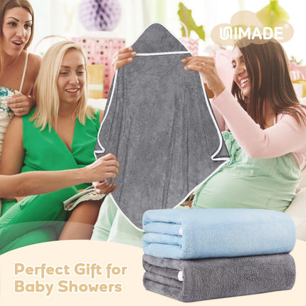 Hooded Towel for Newborn, 2 Pack Soft Coral Fleece Baby Towels