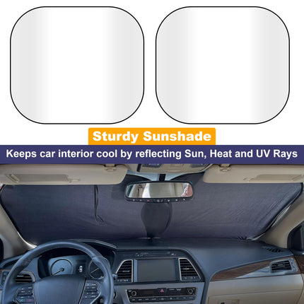 2 Piece Foldable Car Windshield Sun Shade, UV & Heat Protection - photo 2