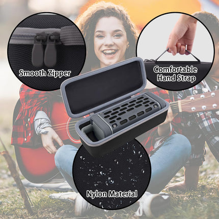 Hard Shell Protective Storage Case for Turtlebox Ranger: Loud! Outdoor Portable Bluetooth 5.4 Speaker, Shockproof Portable Travel Carrying Box with Handle, Black