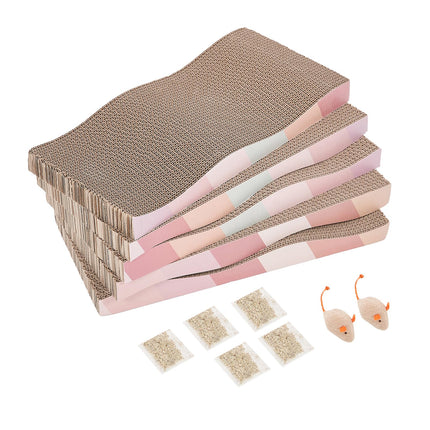 Cat Scratching Board cat Scratcher Cat Scratch Pad Cardboard cat scratchers for Indoor Cats Reversible Large Wide Corrugated with Catnip(2pcs)