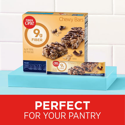 Fiber One Chewy Bars, Oats and Chocolate, Fiber Snacks, 5 Ct, 7 oz