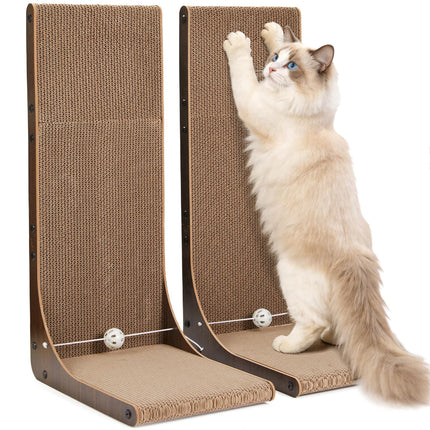 23.6 in L-Shaped Cardboard Cat Scratcher, 2-Pack for Indoor Cat