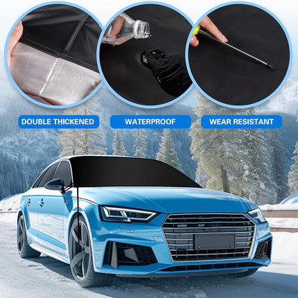 Windshield Cover for Ice and Snow,New Upgraded Heavy Duty Windshield Snow Cover,Extra Large Size (75"x45"),Windproof Winter Frost and Deicing Awning Suitable Fzor Cars, Trucks, SUVs